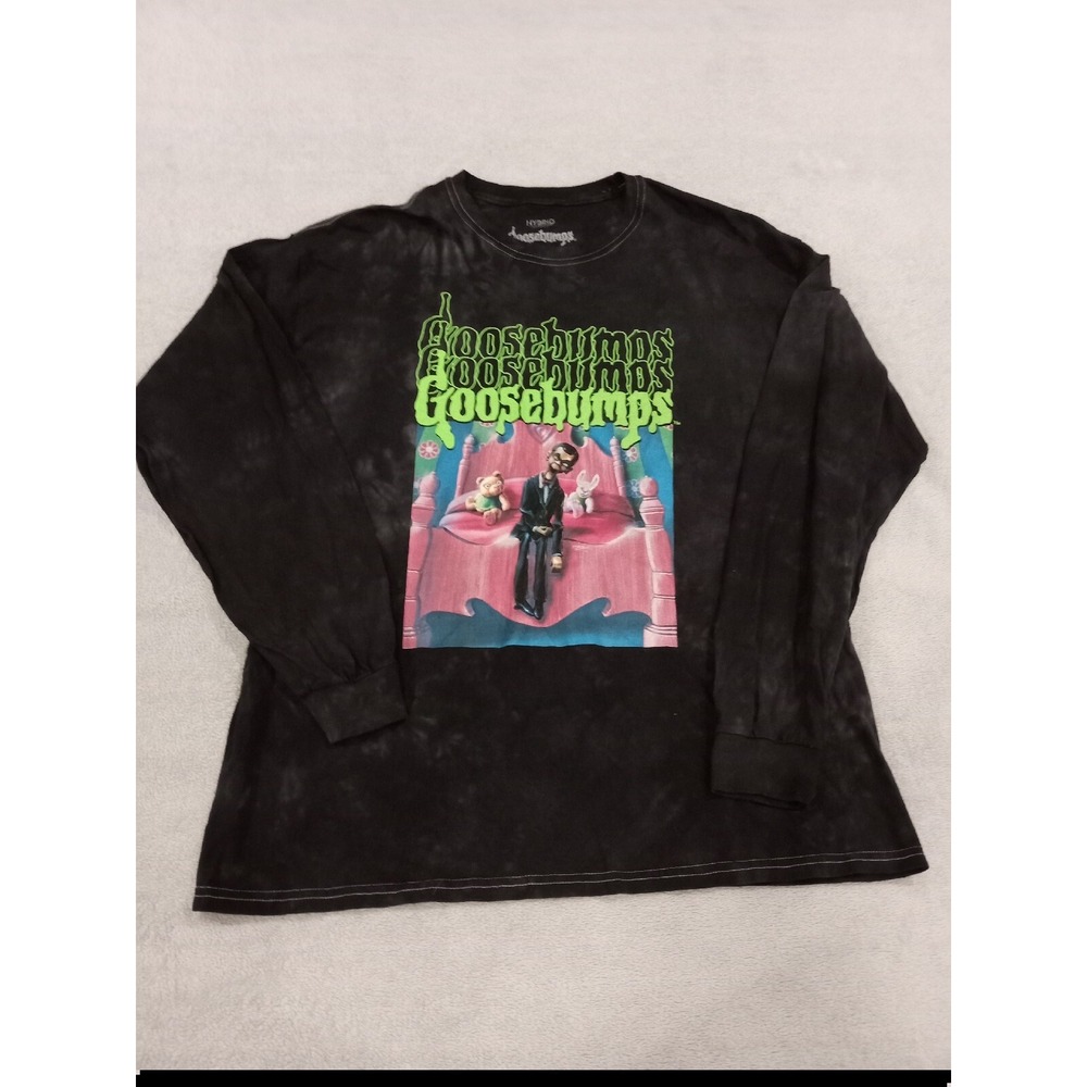Mens Goosebumps "Night of the Living Dummy" Long Sleeve T-shirt Black XL...
